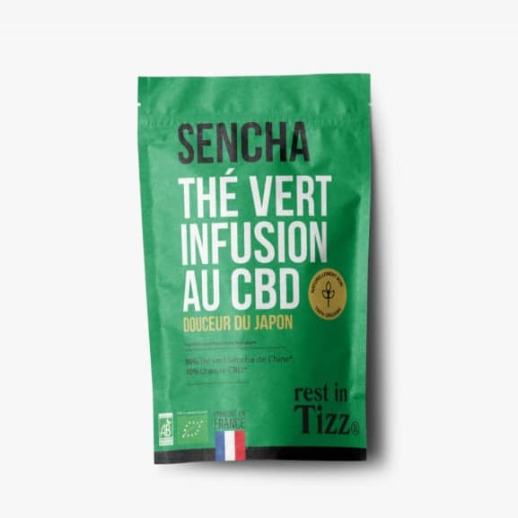 Thé vert Sencha bio au CBD infusion Rest In Tizz pas cher